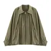 Otoño Esponjoso Estilo Europeo Americano Plisado Comercio Exterior Ropa de Mujer Chaqueta Bomber Abrigo Estilo Europeo Americano