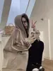 Estilo Americano Retrô Outono e Inverno Novo Solto plus size Manga Longa Cardigã Top forrado com lã Espessado Casaco Suéter com Capuz Feminino Tendência