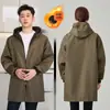 Delantal Impermeable Estilo Nuevo 2026 para Hombres y Mujeres, Forrado de Felpa, Engrosado, Anti-Manchas, Resistente al Aceite, Delantal de Ropa de Trabajo para Cocina