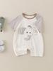Ropa de Algodón Puro Clase Bebé Verano Nuevo Bebé Niño Dibujos Animados Monos Exteriores Mameluco para Niños Ropa Pedo de Bolsa Verano