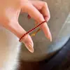 Pulsera Popular de Hilo Rojo de Año Nuevo de Xiaohongshu para Mujer, Exquisita Pulsera con Pedrería Rubí del Año de Nacimiento, Regalo para Novia