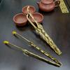 Clip para Té de Acero Inoxidable Clip para Taza de Té Clip para Té Chapado en Oro Plata Cabeza de Silicona Antideslizante de Alta Calidad Mango de Bambú Clip para Té