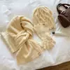 Conjunto de cachecol de tricô de três peças estilo coreano 2026 para mulheres, outono e inverno, espessado, quente, versátil, protetor de pescoço à prova de frio para mulheres