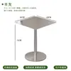 Estilo Industrial Mesa de Acero Inoxidable Mesa Redonda Pequeña Celebridad de Internet Tienda de Té con Leche Mesa y Sillas Transparentes Combinación de Conjunto Cafetería Silla Plegable