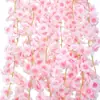Enredadera de Flor de Cerezo Artificial Transfronteriza para Envolver Tubos de Aire Acondicionado, Guirnalda de Flores Artificiales de Plástico, Enredadera de Flores Decorativa para Decoración de Techo de Boda