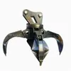 Pinza de loto de acero para carga y descarga, accesorio para excavadora, pinza hidráulica para madera, pinza de chatarra multi-hoja para metal usado