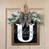 Decoración Personalizada para Puerta Principal Transfronteriza de 26 Letras, Cartel para Puerta, Arreglo de Accesorios, Artesanías de Madera, Adornos Colgantes