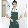 Estilo Coreano Moda Impermeable y Resistente al Aceite Lona Ropa de Trabajo Delantal Catering Chef Camarero Limpieza Delantal Impresión Al Por Mayor