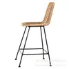 Silla de Bar de Ratán, Estilo Moderno Simple, Silla de Ocio Retro de Moda, Adecuada para Cafeterías, Resistente al Agua y al Sol para Exteriores, Taburete Alto de Ratán