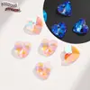 Coração Amoroso Super Brilhante em Forma de Coração de Vidro com Furos para Pendurar Contas de Cristal Feito à Mão DIY Colar Pulseira Joias Pingentes Acessórios