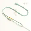 DIY Nó de Lingote Trançado Corda de Pingente de Cristal Fino Buda de Jade Guanyin Pingente de Jade Corda de Pingente de Pescoço Ajustável