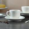 Conjunto Xícara de Café de Cerâmica Europeia Criativa Branco Puro Simples Xícara e Pires para Chá com Leite Hotel Café Pode Personalizar Logotipo