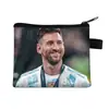 Nueva Cartera para Niños Estrella de Fútbol Portátil Tarjetero Poliéster para Monedas Llaves Bolsita de Almacenamiento Bolso de Mano