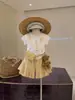 26 Nuevos Atuendos Lindos de Niña Estilo Coreano, Tops de Manga Corta con Estampado de Dibujos Animados de Verano, Faldas y Pantalones, Elegante Conjunto de Dos Piezas