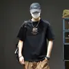 Camiseta de Algodão Manga Curta para Homens, Novo Estilo de Verão, Camiseta Estampada da Moda, Solta e Confortável, Top Versátil para Jovens