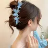 Presilha de Cabelo Exclusiva de Borboleta Simulada de Alta Qualidade para Mulheres, Presilha de Tubarão de Acrílico com Rede Fashion, Presilha de Cabelo Fresca e Doce Atacado