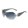 Gafas de Sol sin Montura de Marco Grande Estilo Europeo y Americano para Mujer, Gafas de Sol de Alta Gama con Pedrería, Gafas Estilo Calle de Celebridad de Internet, Diseño de una Sola Pieza