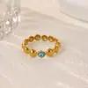 Anel Cruzado Novo Estilo Europeu e Americano em Aço Inoxidável Banhado a Ouro 18K para Mulheres, Versátil para Uso Diário, Joia de Anel Aberto Geométrico Simples