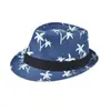 Sombrero de Sol de Verano para Hombre con Estampado de Palmera, Sombrero de Sol de Playa con Ala Pequeña, Sombrero de Papel Jazz, Sombrero de Sol