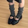 Couro macio ~ Sapatos de camada única estilo francês femininos, salto baixo, novo estilo 2025, sapatos de balé com laço na saia, sapatos Mary Jane retrô