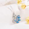 Colar Original Caraini S925 Prata Esterlina Cisne Azul Clássico moda nicho Pingente Cisne Pequeno colar versátil