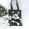 Bolsa Tote de Trabalho Versátil de Grande Capacidade Personalizada para Mulheres, Bolsa de Ombro Fofa de Panda Comendo Bambu, Bolsa para Aulas Particulares de Estudantes