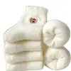 Calcetines de Invierno Nuevos de Animales de Dibujos Animados de Terciopelo de Visón Cálidos de Caña Media Calcetines Blancos Peludos para Dormir Calcetines Rellenos para Mujer