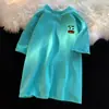 Camiseta Divertida Infantil Estampada de Manga Corta para Hombre Verano Tendencia Marca Ropa Pesada de Moda Holgada Tendencia Cuello Pequeño Camiseta de Media Manga