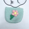 Un Bolso de Concha Tejido a Mano con Flores, Bolso de Paja Simple Moderno y Versátil, Bolsa para Guardar Monedas para Niños al Mayoreo