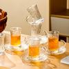 Juego de Taza y Platillo para Café Turco para el Hogar Vidrio para Té Negro Taza de Agua Estilo Europeo de Gama Alta Exquisito Nicho Taza para el Té de la Tarde