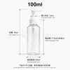 Frasco transparente de PET para dispensar loção 50ml com bomba de clipe em estoque, frasco de shampoo à prova de vazamentos com frasco dispensador de bomba bico de pato