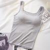 Camisola de Algodón sin Aros con Almohadillas para el Pecho para Mujer, Anti-Exposición, Top sin Mangas, Estilo Tubo