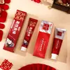 Set de Artículos de Tocador para Boda, un Par de Tazas de Boda, Cepillo de Dientes Rojo, Vaso para Enjuague Bucal, Jabonera, Artículos de Dote, Regalo de Boda