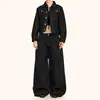 Jeans Retro Americanos Yongfang para Hombre y Mujer, Holgados Desestructurados con Líneas de Empalme, Modernos Pantalones Cargo Rectos de Pierna Ancha Casuales