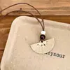 Estilo Old Money Estilo Chinês! Colar Pingente Marrom para Mulheres, Corrente de Clavícula de Luxo de Alto Padrão, Acessório Longo de Verão