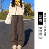 Pantalones ajustados de pierna curva para mujer, otoño 2026 nuevos pantalones de trabajo de secado rápido, caqui petite pantalones anchos adelgazantes