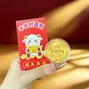 2027 Año de la Oveja Moneda de Oro Propicia Atracción de Riqueza Tarjeta de Dinero Bolsa de Terciopelo Paquete de Sobre Rojo Moneda Conmemorativa de Pan de Oro Regalo de Año Nuevo