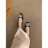 Zapatos Individuales de Moda para Mujer, Estilo Commuter, Puntera Cuadrada, Hebilla Metálica Decorativa, Boca Baja, Nuevos Estilos Primavera 2026, Planos Cómodos que No Cansan