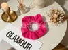 Al por mayor en stock scrunchie rosa simple y suave, coletero de punto de color liso alta elasticidad, diadema, scrunchie