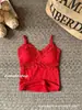 Camisole Patchwork Quente Escovado Outono e Inverno com Decote V e Renda, Colete Feminino com Bojo, Top Sem Manga Pura Desejo
