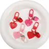 Accesorios Creativos de Metal con Forma de Corazón para Bricolaje, Colgante Llavero de Corazón Pintado, Corazón de Melocotón Colorido Lindo Estilo Fresco