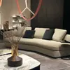 Sofá minimalista italiano estilo crema, tapicería de tela para espacios pequeños, sofá curvo de esquina Ermann para sala de estar y dormitorio