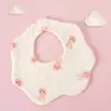 Babadores Impermeáveis Bebê Estilo Coreano Ins, Babadores de Algodão Puro Dupla Face para Bebês, Babadores em Formato de Pétala para Meninas e Meninos