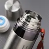 Copo de Ferro com Vácuo de Grande Capacidade, Copo Térmico de Negócios em Formato de Bala, Copo Portátil de Aço Inoxidável com Parede Dupla para Esportes ao Ar Livre