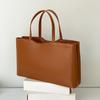 Bolso de Mano Cruzado Color Sólido Simple y de Moda Coreano, Bolso de Mano Grande de Cuero PU de Alta Gama para Uso Diario para Mujer
