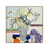 Pintura Decorativa Planta Monstera Fresca Nórdica para Sala de Estar Pintura Suspensa Quadrada Verde para Quarto ao Lado da Cama Decoração Suave para B&B Pintura de Parede