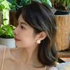 Pendientes redondos de color caramelo para mujer, sencillos, elegantes y versátiles, diseño de nicho, pendientes de alta calidad, 2023, nuevos