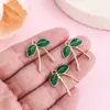 Accesorios para Joyería DIY de Aleación Transfronterizos Colgante Creativo de Lazo Aretes de Hoja Verde Accesorios para Pulsera Llavero