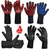 Amazon Venta al por Mayor Resistente a Altas Temperaturas 800 Grados Aislamiento de Silicona Guantes Anti-Escaldaduras Cocina Horno Microondas Barbacoa Guantes