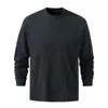 2025 Nuevo Otoño Japonés Retro Sudadera de Manga Larga de Algodón de Bambú para Hombre Capa Base Holgada Versátil